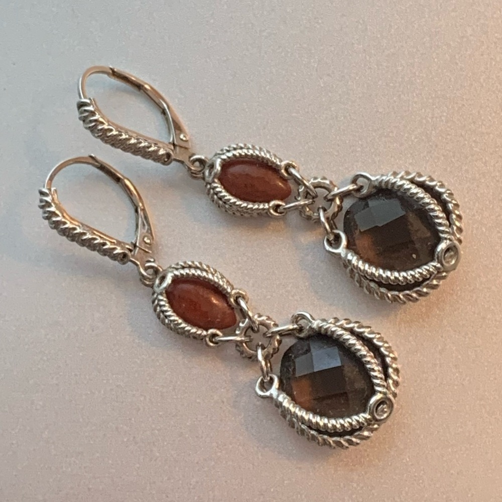 Anthony Nak Atelier Sterling Smoky Quartz earrings